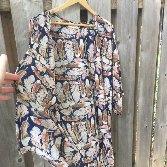 Rachael & Chloe blue kimono style open blouse - size M - Picture 6 of 8